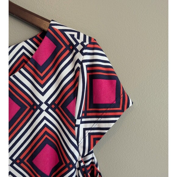 Jessica Howard Size Large Sleeveless Dress Stretch Multi Color SS Red Blue - Picture 4 of 5